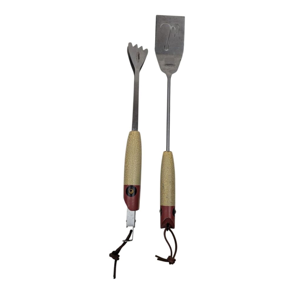 Teton Grill Fishing Lure Grilling BBQ‎ Tools Spatula Tong Set RARE
